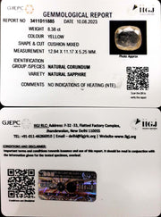 8.38/CT Natural Ceylonese Pukhraj with Govt Lab Certificate (16650)